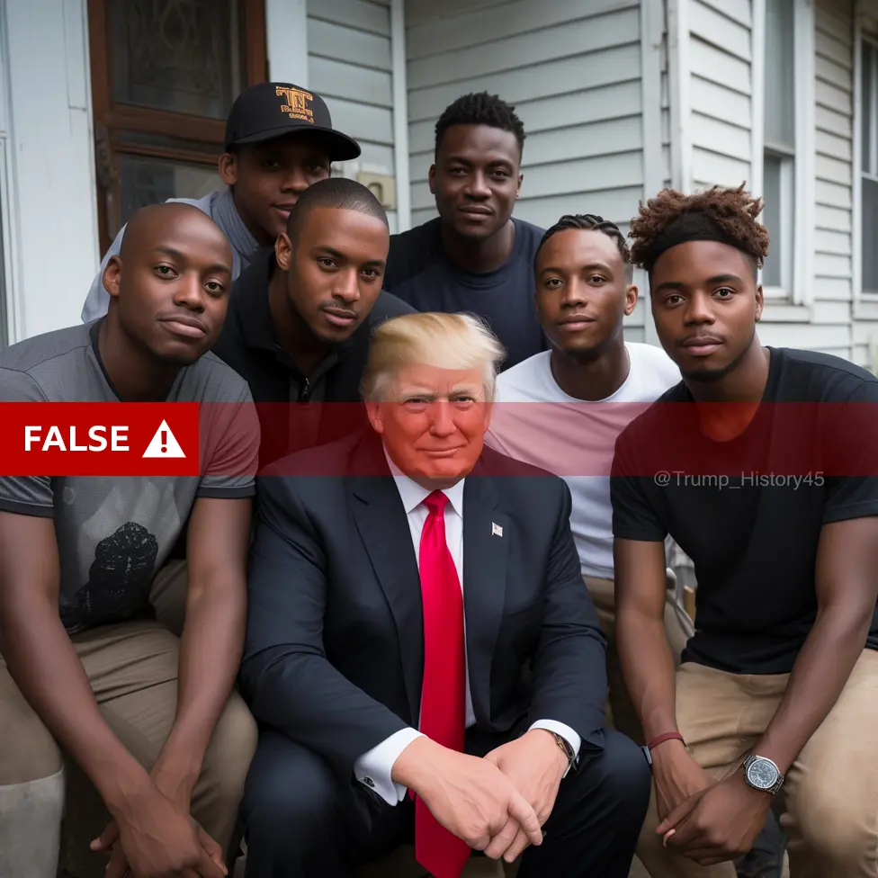 AI-GENERATED IMAGE AI generated image of Trump with black supporters
